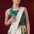 white smart and ethnic satin fabric girlie ready to wear ceremonial saree
