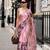 pink smart and ethnic satin fabric girlie ready to wear ceremonial saree