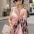 pink smart and ethnic satin fabric girlie ready to wear ceremonial saree