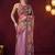 wine smart and ethnic satin fabric girlie ready to wear ceremonial saree