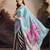sea green smart and ethnic satin fabric girlie ready to wear ceremonial saree