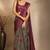 wine smart and ethnic satin fabric girlie ready to wear ceremonial saree
