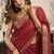 maroon ethnic khadi cotton blend fabric woven designer traditional rich saree