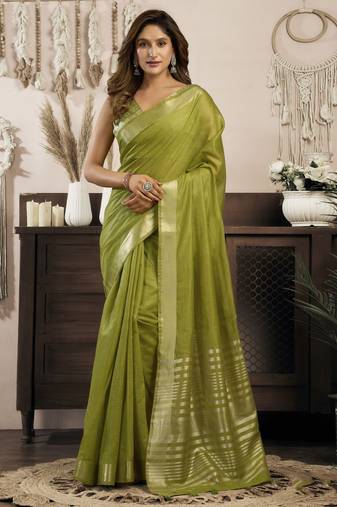 mahendi ethnic khadi cotton blend fabric woven designer traditional rich saree