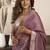 lavender ethnic khadi cotton blend fabric woven designer traditional rich saree