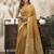 mustard ethnic khadi cotton blend fabric woven designer traditional rich saree