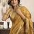 mustard ethnic khadi cotton blend fabric woven designer traditional rich saree