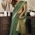 green ethnic khadi cotton blend fabric woven designer traditional rich saree