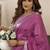 pink ethnic khadi cotton blend fabric woven designer traditional rich saree