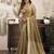 beige ethnic khadi cotton blend fabric woven designer traditional rich saree