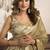 beige ethnic khadi cotton blend fabric woven designer traditional rich saree