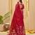 red smart linen fabric weaving jari designer saree