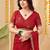 red smart linen fabric weaving jari designer saree