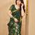 green smart linen fabric weaving jari designer saree