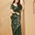 green smart linen fabric weaving jari designer saree