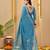 blue smart linen fabric weaving jari designer saree