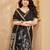 black smart linen fabric weaving jari designer saree