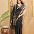 black smart linen fabric weaving jari designer saree