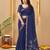 navy blue smart linen fabric weaving jari designer saree