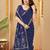 navy blue smart linen fabric weaving jari designer saree
