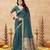 teal ethnic cotton blend fabric weaving jari designer fancy ethnic saree
