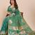 Green colour embroidery with jari work silk saree with blouse