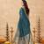 teal ethnic cotton blend fabric weaving jari designer fancy ethnic saree