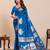 Blue colour embroidery with jari work silk saree with blouse