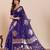 Purple colour embroidery with jari work silk saree with blouse