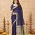 violet ethnic cotton blend fabric weaving jari designer fancy ethnic saree