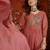 Peach cotton embroidered kurta set with dupatta.