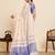 Blue color embroidery cotton silk saree with blouse