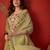 Pista cotton embroidered kurta set with dupatta.