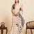Grey color embroidery cotton silk saree with blouse
