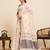 Grey color embroidery cotton silk saree with blouse