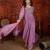 Lilac cotton embroidered kurta set with dupatta.