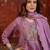 Lilac cotton embroidered kurta set with dupatta.