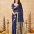 blue ethnic cotton blend fabric weaving jari designer fancy ethnic saree