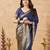 blue ethnic cotton blend fabric weaving jari designer fancy ethnic saree