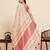 Red color embroidery cotton silk saree with blouse