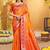 bright orange soft silk blend woven designer ethnic partywear fancy designer saree