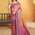 dusty rose pink soft silk blend woven designer ethnic partywear fancy designer saree