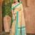 beige and teal blue smart and ethnic graceful partywear assam silk blend woven designer saree