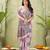 pink silk blend fabric madhubani printed graceful ethnic partywear saree