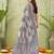 grey silk blend fabric madhubani printed graceful ethnic partywear saree