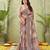 peach silk blend fabric madhubani printed graceful ethnic partywear saree
