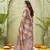 peach silk blend fabric madhubani printed graceful ethnic partywear saree