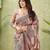 peach silk blend fabric madhubani printed graceful ethnic partywear saree
