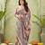 peach silk blend fabric madhubani printed graceful ethnic partywear saree