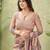 peach silk blend fabric madhubani printed graceful ethnic partywear saree